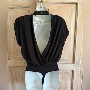 Express Black Thong Bodysuit Top NEW Women’s XS